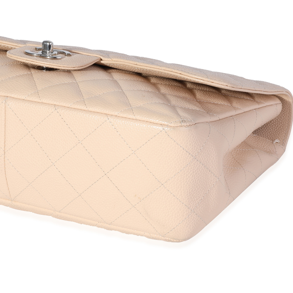 Chanel Beige Quilted Caviar Jumbo Classic Single Flap Bag - Picture 6 of 7